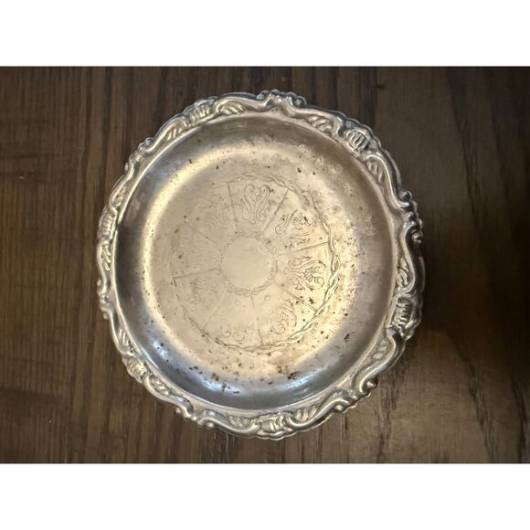 Vintage Silver-Plated EP on Steel Round Platter - 4” Diameter - Picture 3 of 5